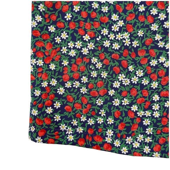 VTG Pendleton Country Sophisticates Floral Tie Blouse Daisy Rose Navy Petite M - Picture 4 of 10